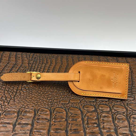 Hand Painted Vintage Louis Vuitton Leather Bag Tag /  Evil Eye 🧿 Talisman - Picture 8 of 11